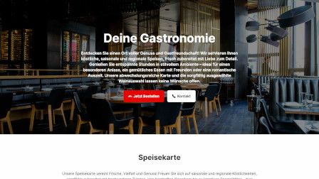 Vorschau einer Beispiel Homepage erstellt mit Gastrolio auf einem Desktop.