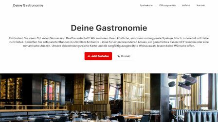 Vorschau einer Beispiel Homepage erstellt mit Gastrolio auf einem Desktop.