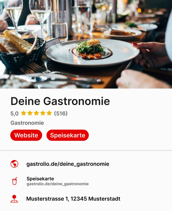 Online-Präsenz mit Gastrolio